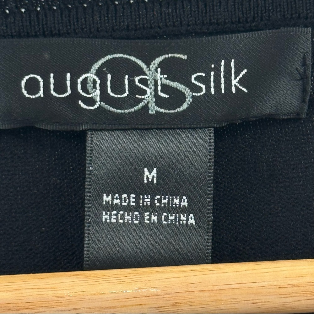 August Silk Button Front Silk Blend Cardigan Blac… - image 6